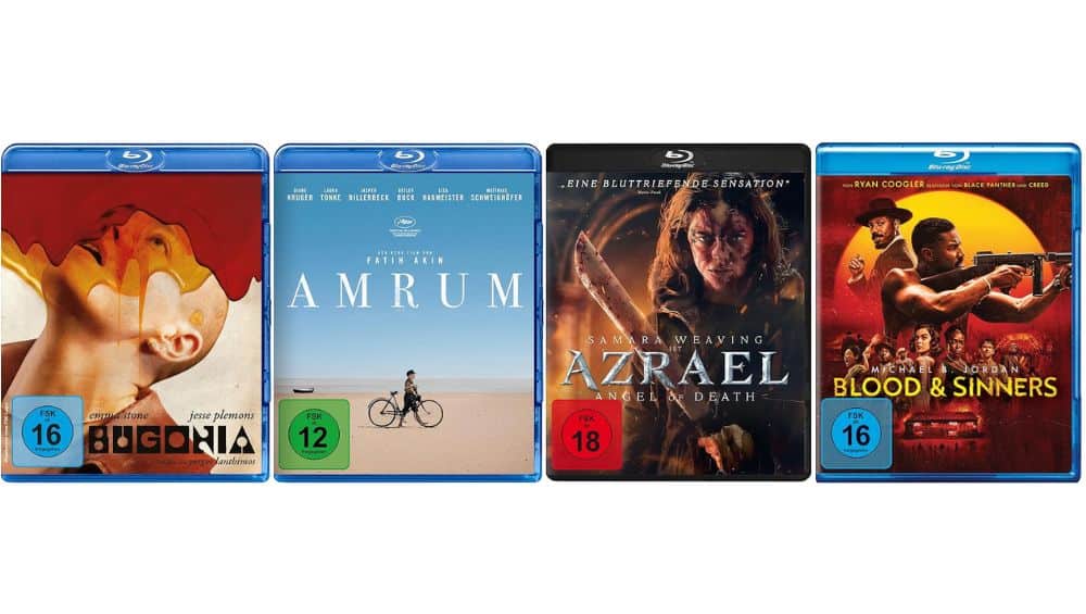 "Blood & Sinners, Amrum, Bugonia und Azrael - Angel of Death" jeweils auf Blu-ray für je 9,99€ 1
