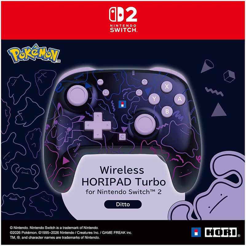 HORI Wireless HORIPAD Turbo (Ditto) „Schwarz mit lilem Pokémon Muster“ für Nintendo Switch 2 ab August 2026