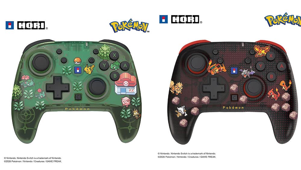 HORI Wireless HORIPAD Turbo „(Pixel Grün & Pixel Rot) mit Retro-Pokémon Muster“ für Nintendo Switch 2 ab August 2026