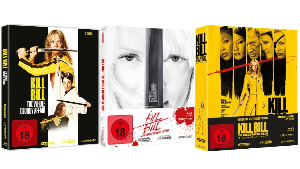 „Kill Bill: The Whole Bloody Affair“ 4K Collectors Edition, 4K Steelbook & Standard Variante ab November 2026