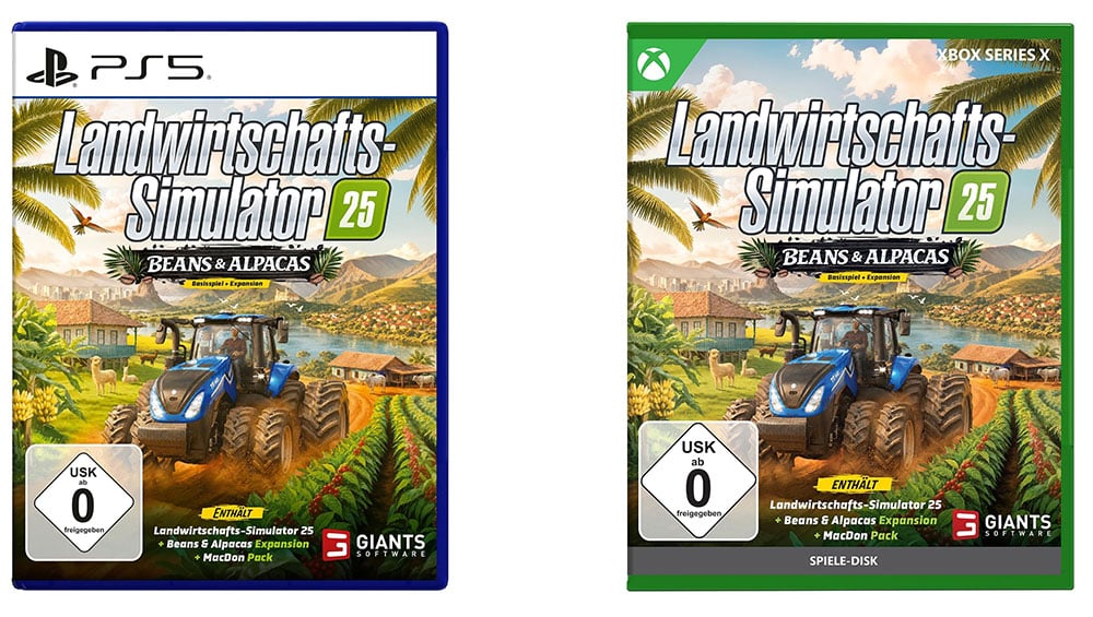 „Landwirtschafts-Simulator 25“ Beans & Alpacas Edition für die Playstation 5 & Xbox Series X ab September 2026