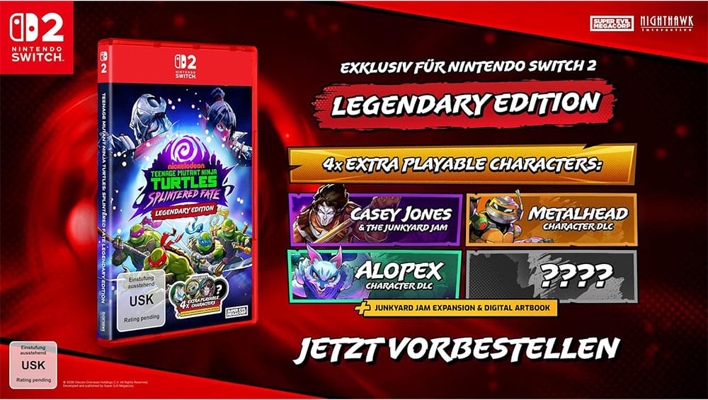 „Teenage Mutant Ninja Turtles: Splintered Fate“ Legendary Edition für die Nintendo Switch 2 ab Oktober 2026