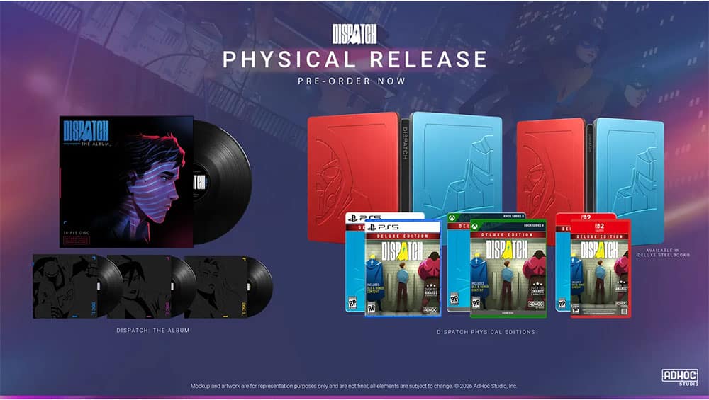 „Dispatch“: Deluxe Edition und Steelbook für Playstation 5, Xbox Series X|S und Nintendo Switch 2 ab 4. Quartal 2026