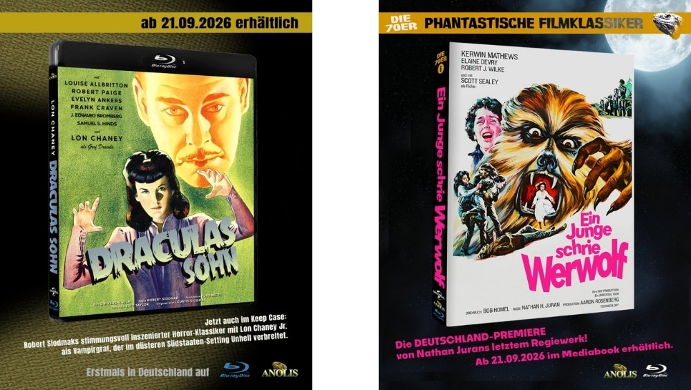 Anolis Entertainment: „Ein Junge schrie Werwolf“ erstmals in Deutschland auf Blu-ray – „Draculas Sohn“ als Keep Case angekündigt