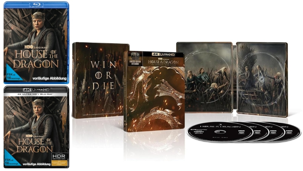 „House of the Dragon“ die komplette dritte Staffel demnächst im 4K Steelbook & Standard Varianten – Update2