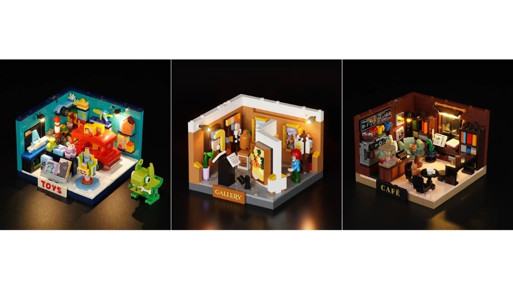 Lumibricks „Spielzeugladen“, „Brick Art Galerie“ & „Buchcafé“ Mini-Sets