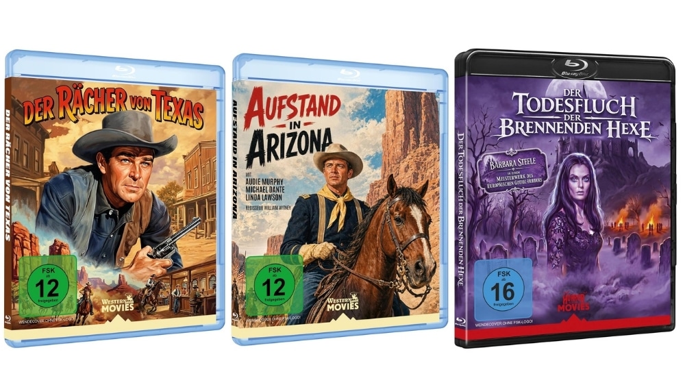 WME Home Entertainment bringt „Der Rächer von Texas“, „Aufstand in Arizona“ und „Der Todesfluch der brennenden Hexe“ auf Blu-ray heraus