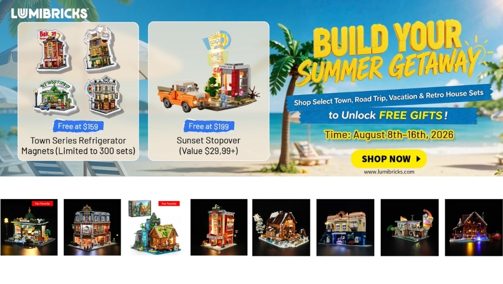 Lumibricks: „Build Your Summer Getaway“-Aktion mit Gratis-Zugaben im August