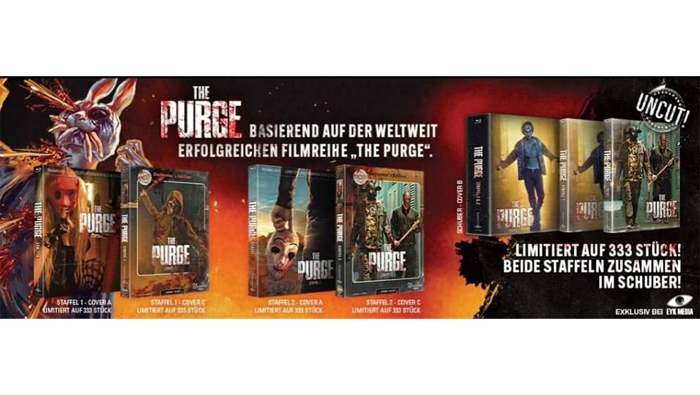„The Purge – Die Säuberung“ Staffel 1 & 2 in Blu-ray Mediabooks ab September 2026
