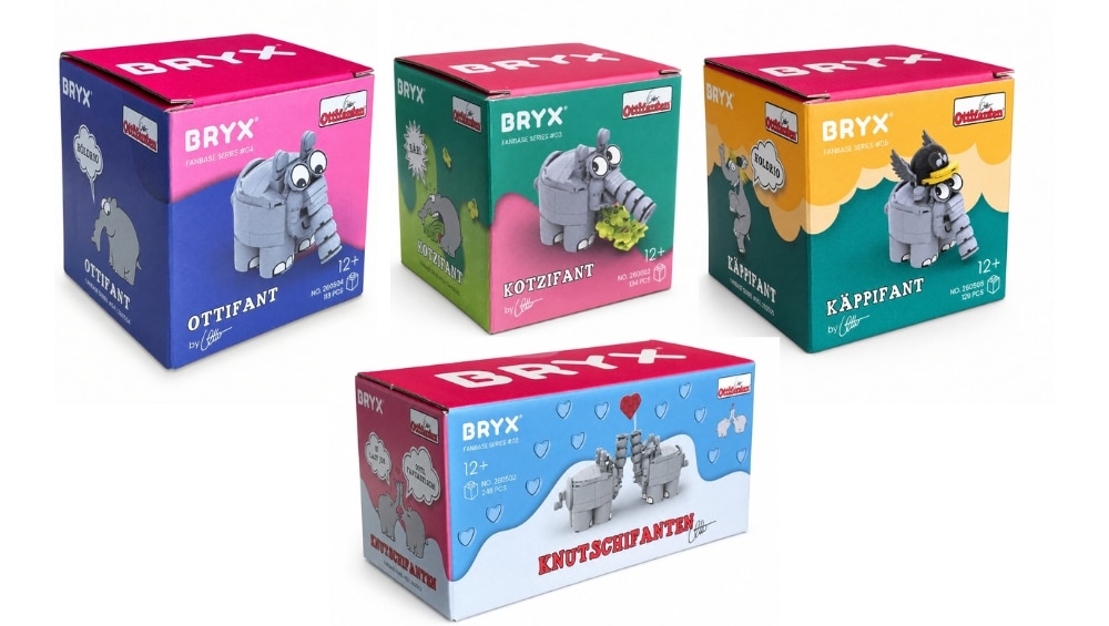 BRYX bringt Ottifanten von Otto Waalkes als Klemmbaustein-Modelle