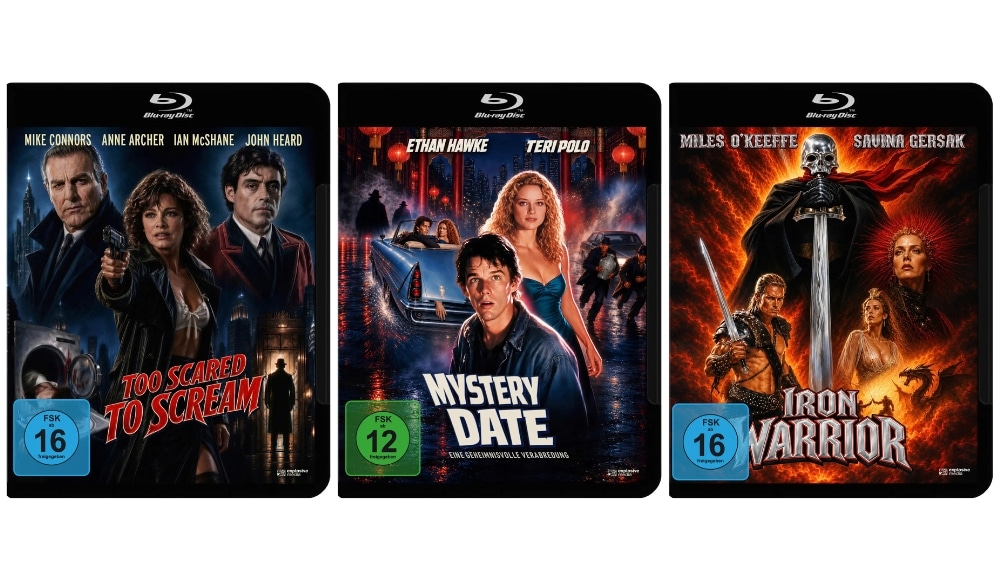 Explosive Media bringt „Too Scared to Scream“, „Iron Warrior“ und „Mystery Date“ auf Blu-ray