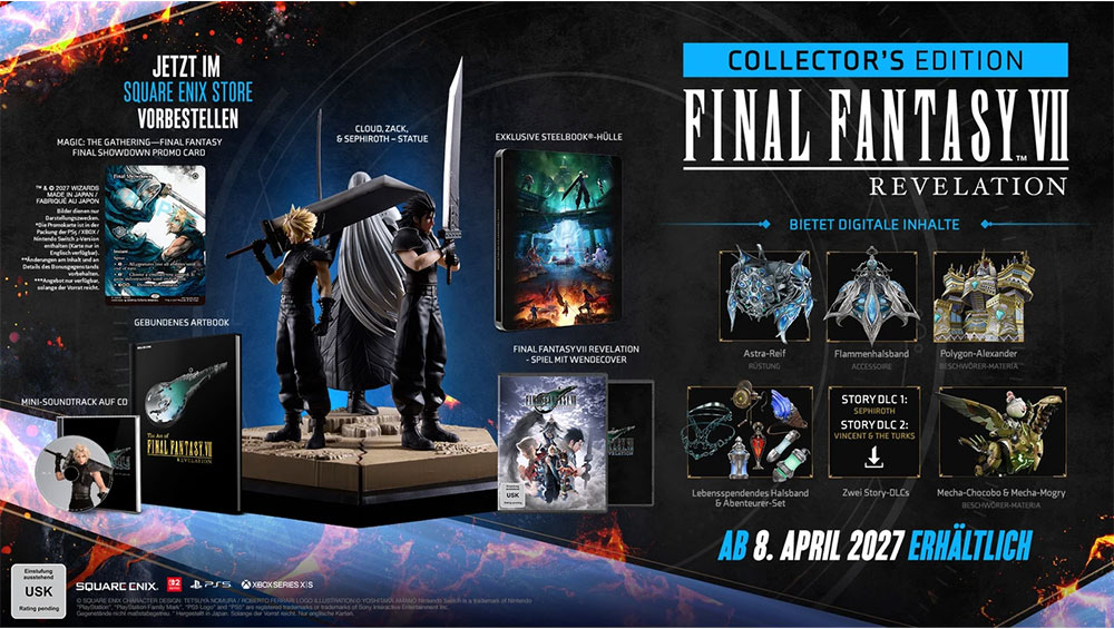 „FINAL FANTASY VII REVELATION“ Collectors Edition, Deluxe Edition, Day One Edition ab April 2027