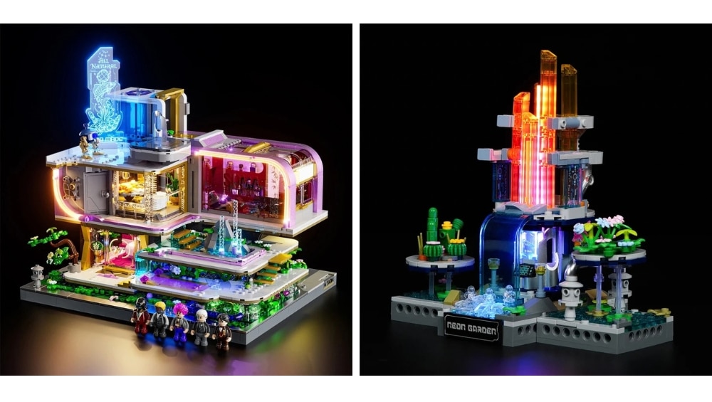 „Neon Elite Lounge“ und „Neon Garden“: Zwei neue Lumibricks-Sets mit integrierter Beleuchtung