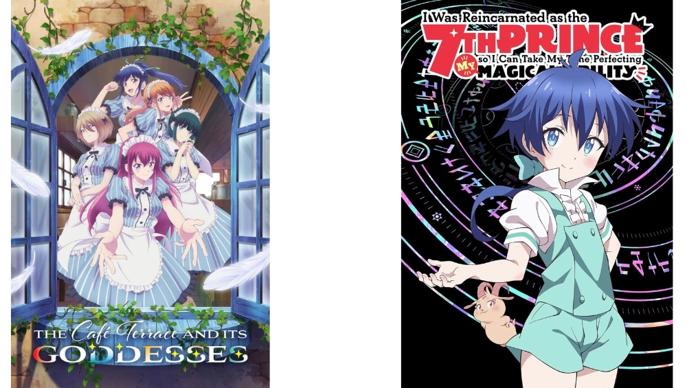 „The Café Terrace and Its Goddesses“ & „I Was Reincarnated as the 7th Prince So I Can Take My Time Perfecting My Magical Ability“ Staffel 2 Gesamtausgaben auf Blu-ray