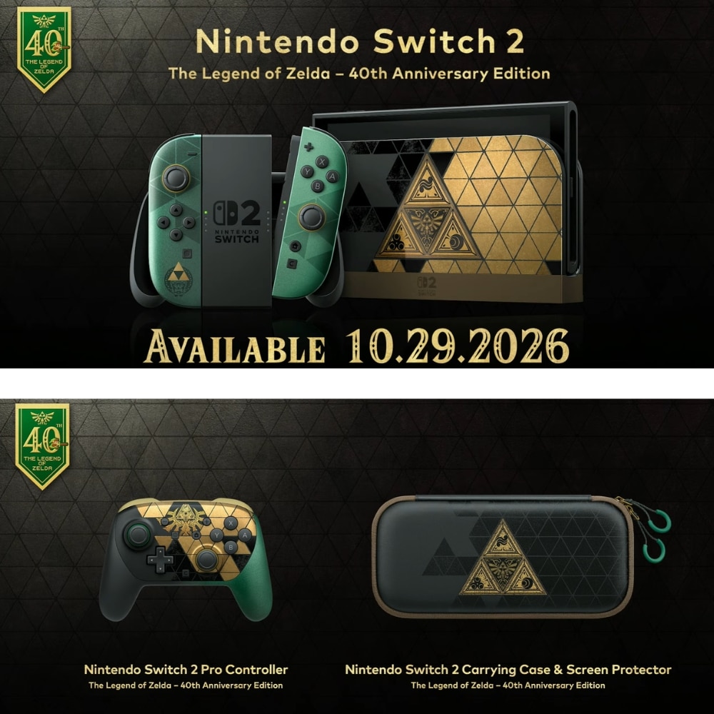 Nintendo kündigt limitierte „The Legend of Zelda: 40th Anniversary Edition“ Nintendo Switch 2 Konsole & Pro Controller an