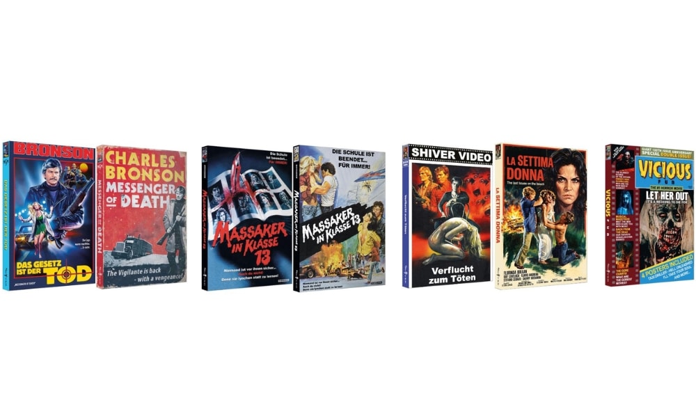 „Das Gesetz ist der Tod“, „Massaker in Klasse 13“, „La Settima Donna“ und „Vicious Fun“ ab Dezember in limitierten Hartboxen