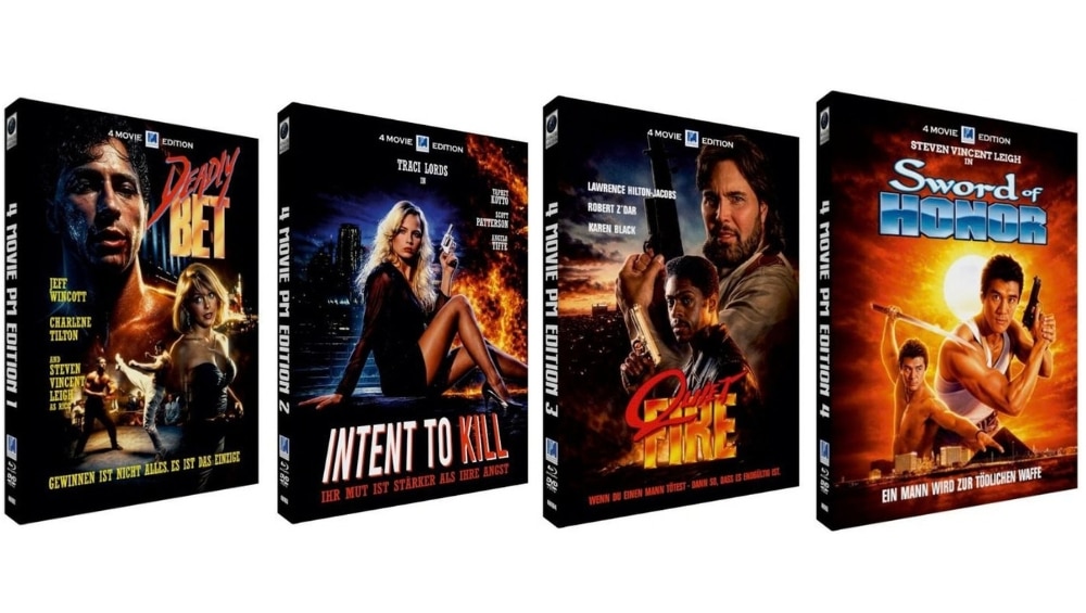 Fokus Media bringt vier limitierte „4 Movie PM“-Mediabooks mit jeweils vier Filmen