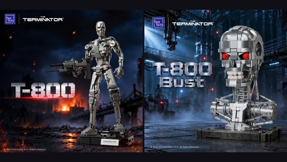 PANTASY bringt „Terminator T-800“ Klemmbaustein-Sets als Büste und Endoskelett heraus
