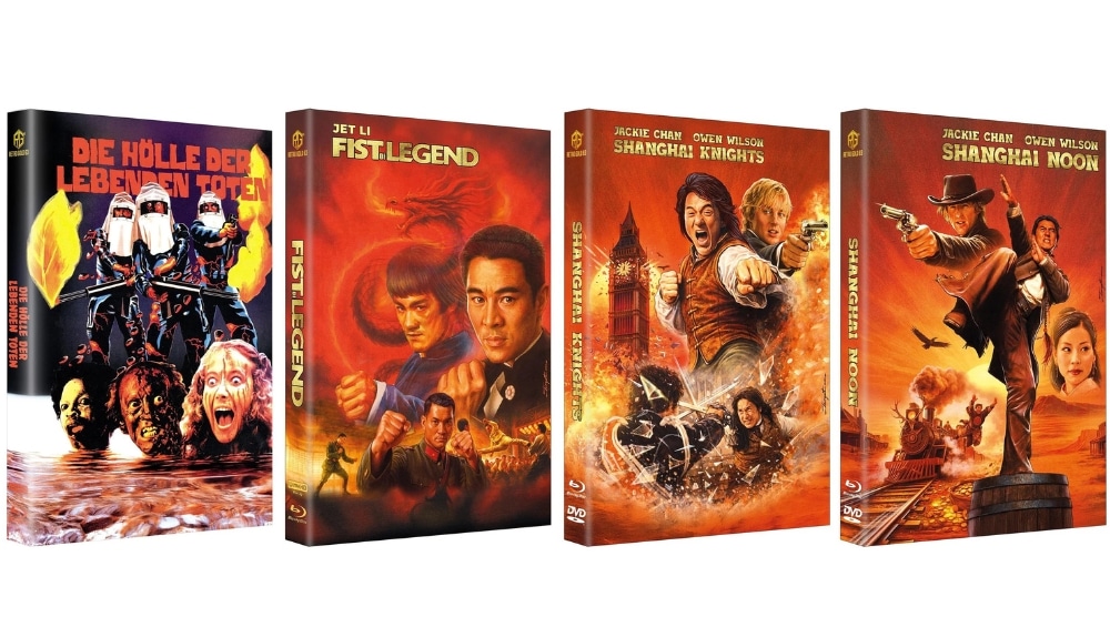 „Shang-High Noon“, „Shanghai Knights“, „Fist of Legend“ & „Die Hölle der Lebenden Toten“ in Hartboxen