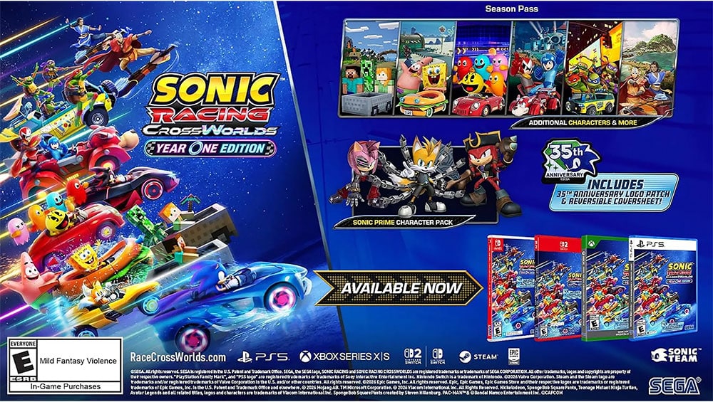 „Sonic Racing: CrossWorlds“ erhält eine Year One Edition mit Sonic Prime Pack und Wendecover