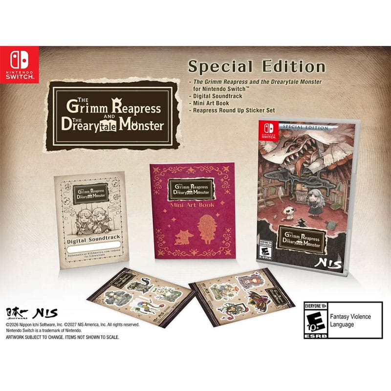 „The Grimm Reapress and the Drearytale Monster“ Limited Edition & Special Edition für Nintendo Switch und Playstation 5