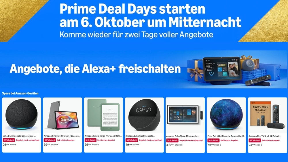 Amazon Prime Deal Days am 6. und 7. Oktober 2026 – erste Angebote im Überblick