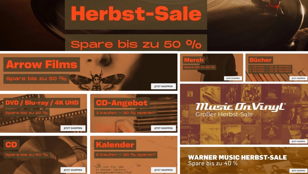 iMusic Herbst-Sale: 4K UHDs, Blu-rays, Vinyl, CDs und Merchandise reduziert